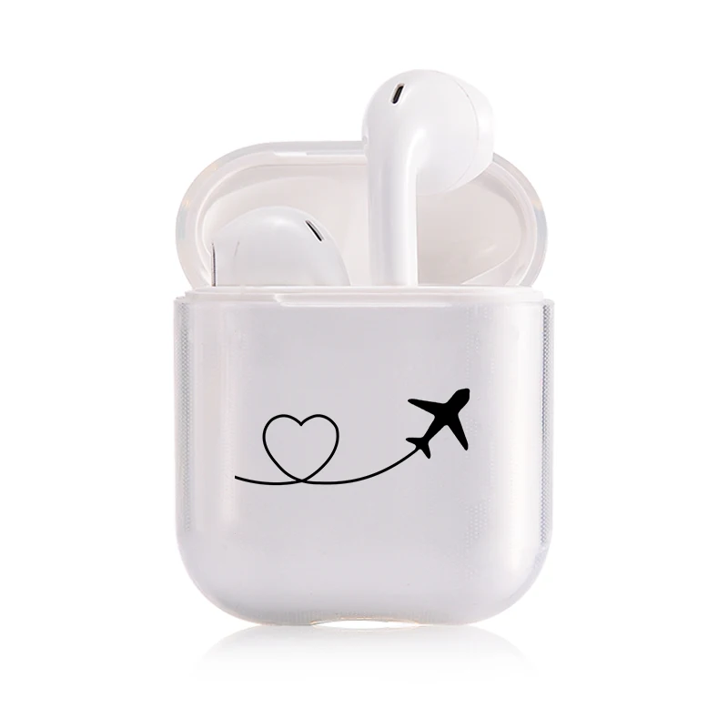Мягкий силиконовый роскошный чехол Air Pods для Apple airpods чехол Милые простые линии прозрачный чехол Airpods в наушниках аксессуары