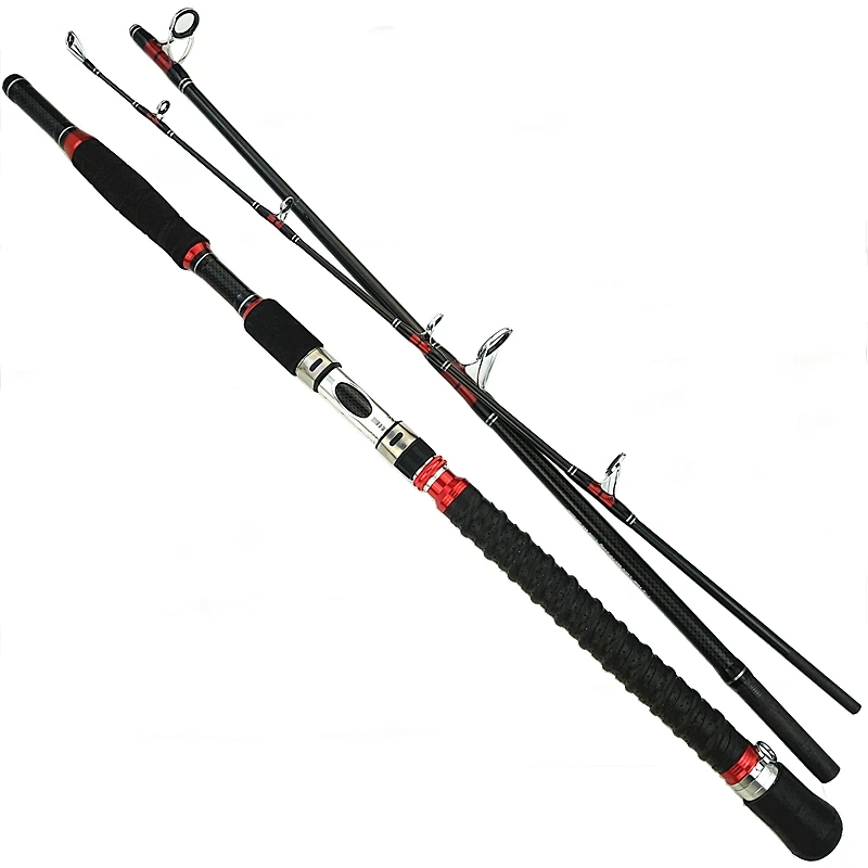 XH power strong trolling rod 1.8m 1.95m 2.1m carbon boat fishing rod spinning jigging rod surf 3 sections very hard fast action