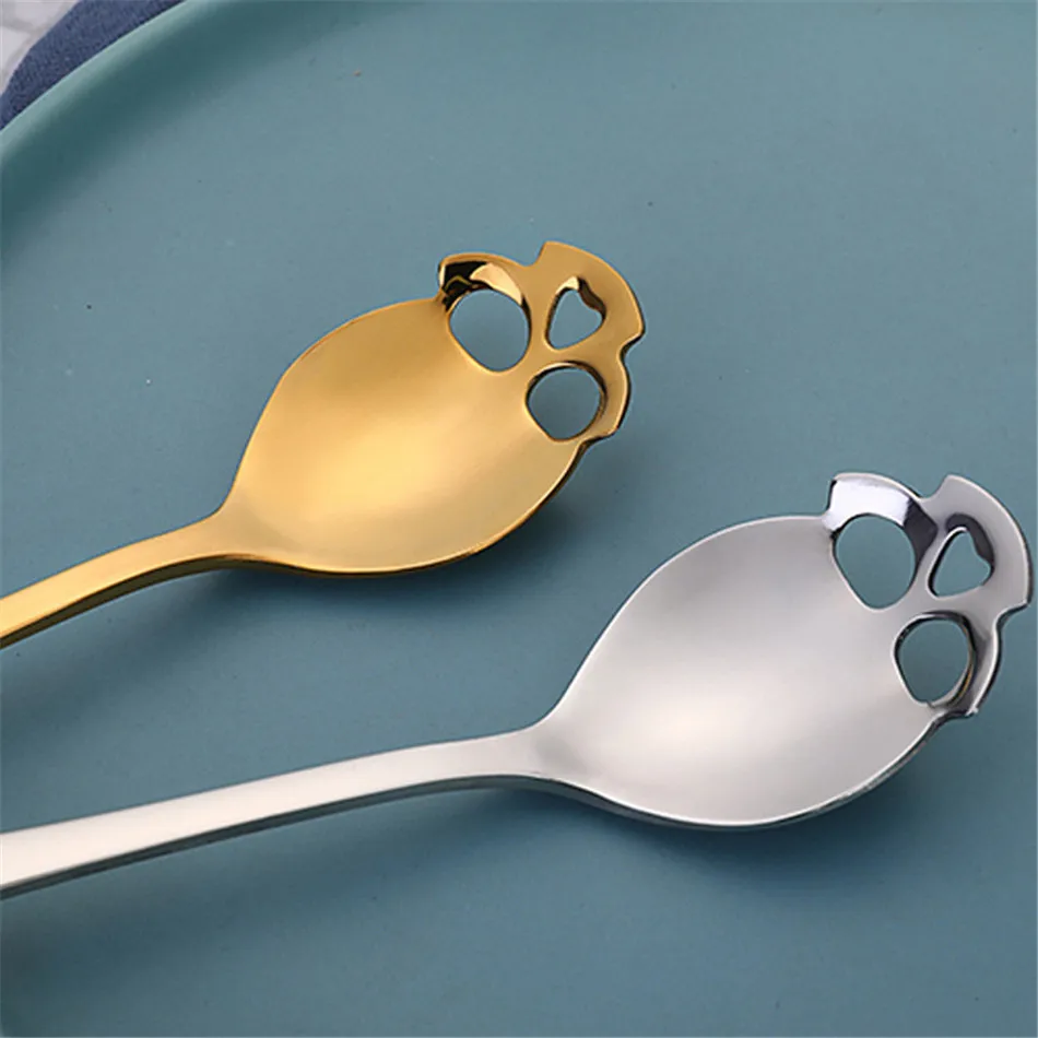 Красочная ложка для мороженого из нержавеющей стали в виде черепа|Наборы