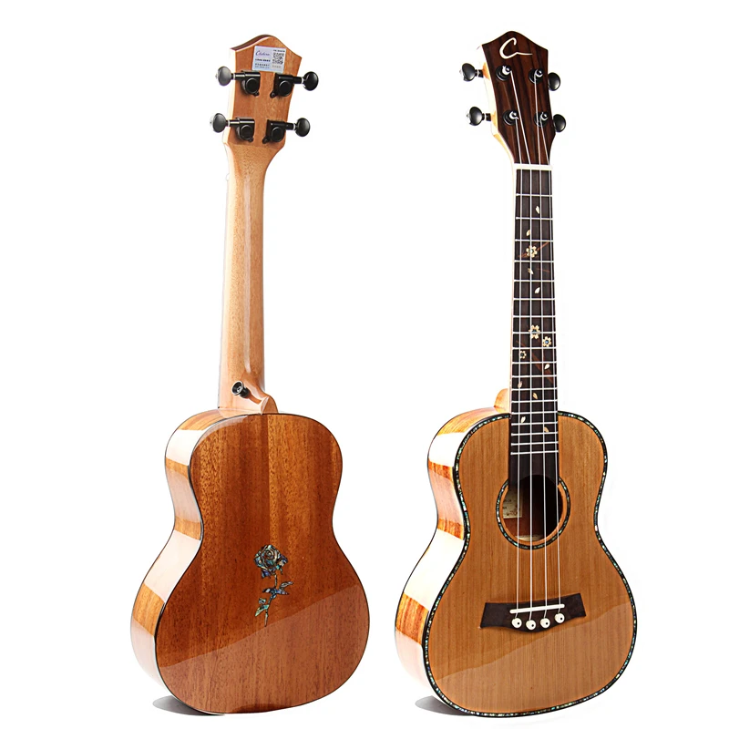

24 Inch Ukulele Mahogany Solid Mini Guitar 4 String High Quality Rose Ukulele Concert Musical Instrument UK2402