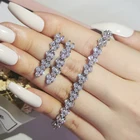 2 шт. в комплекте, новинка 2022, роскошные серебряные свадебные открытые Ювелирные наборы Dubai для женщин, Подарок на годовщину, J6365