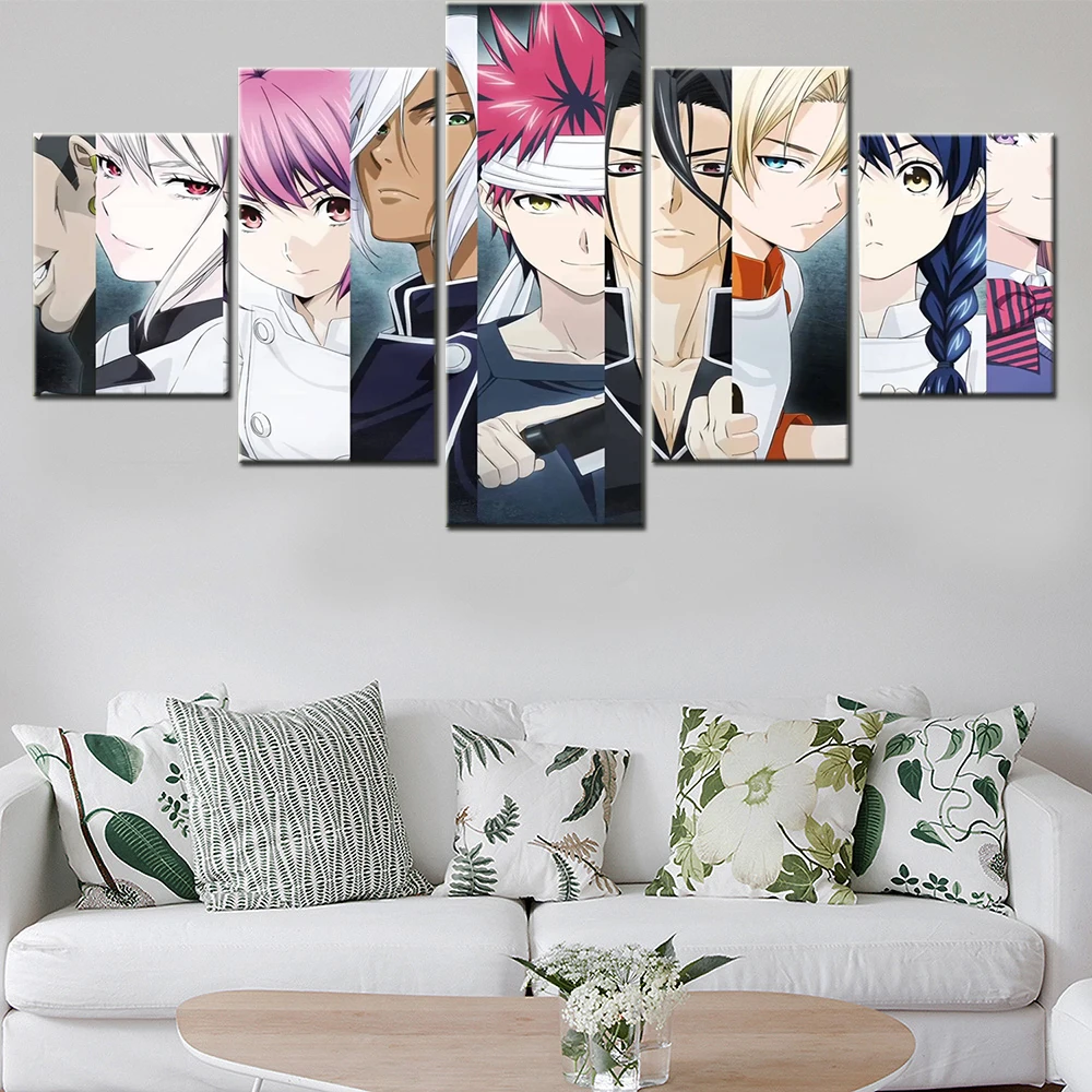 Картина на холсте из 5 предметов японское аниме мультфильм шокугеки печать стене