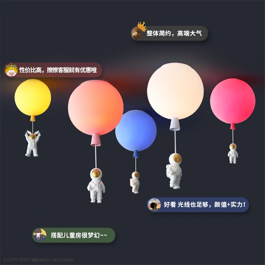 Скандинавские потолочные светильники с воздушными шарами для детской комнаты