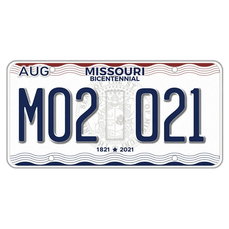 

1 Pcs for Missouri License Plate Car Stickers Anime Waterproof Decoration Custom Printing Decal for Vehicle 25cm X 12.5cm