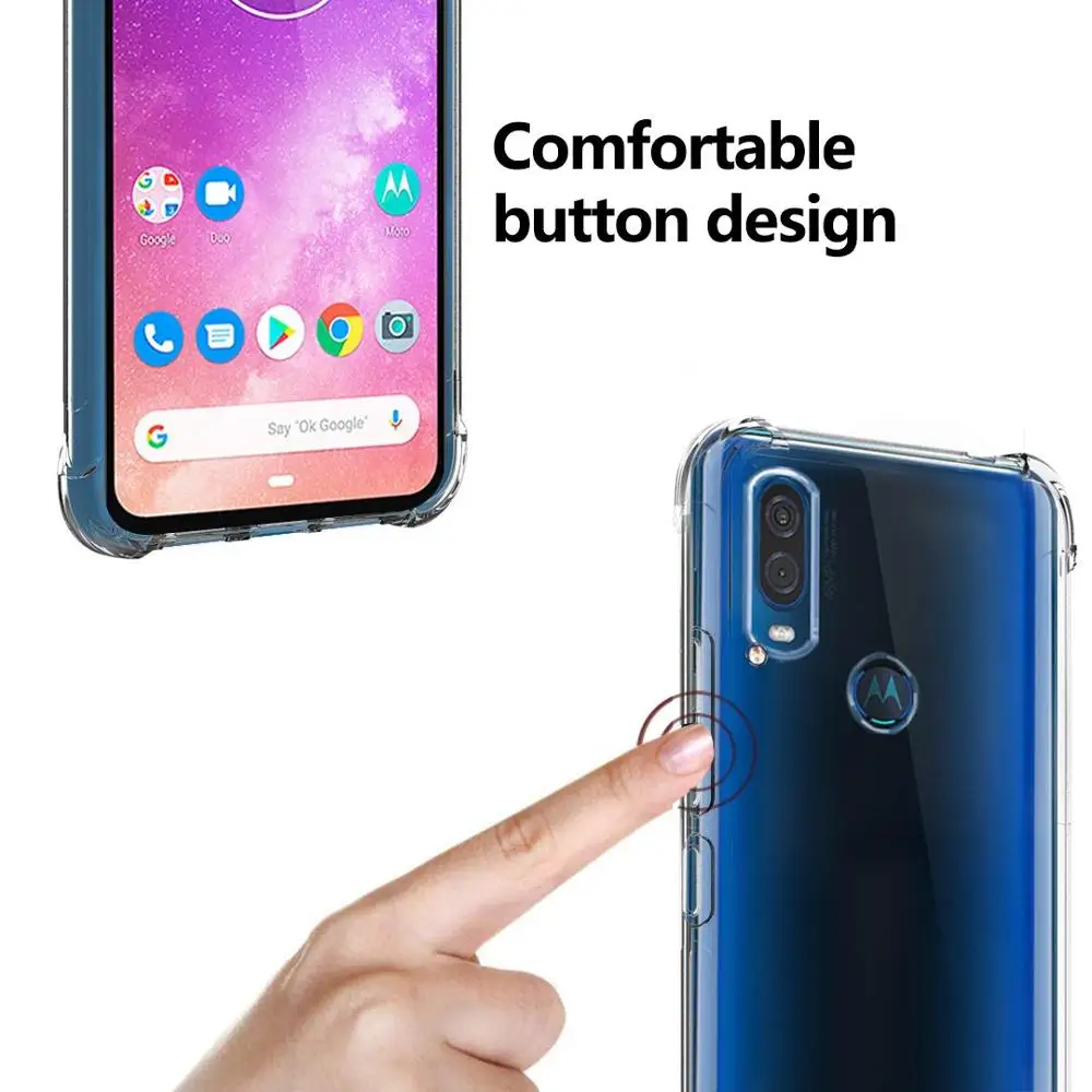 crystal soft case with airbag for motorola moto one vision 6 3 phone case silicone back cover tpu rubber protective case free global shipping