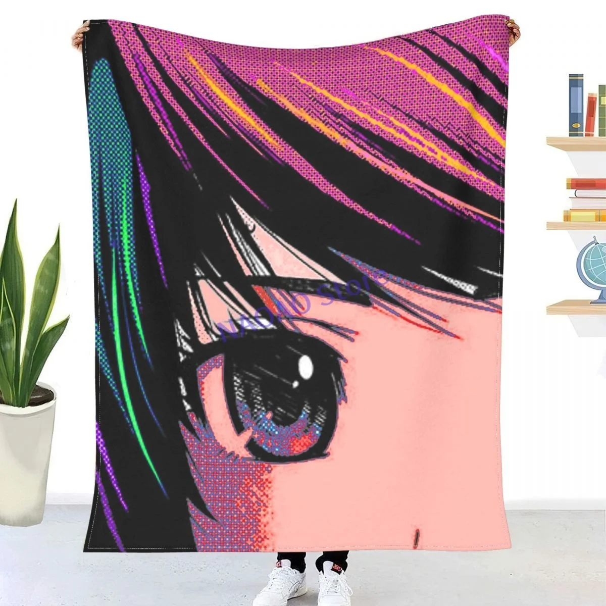 

Manga Eye Coloration Throw Blanket Sheets On The Bed, Blanket On The Sofa, Decorative Lattice Bedspreads, Sofa Covers