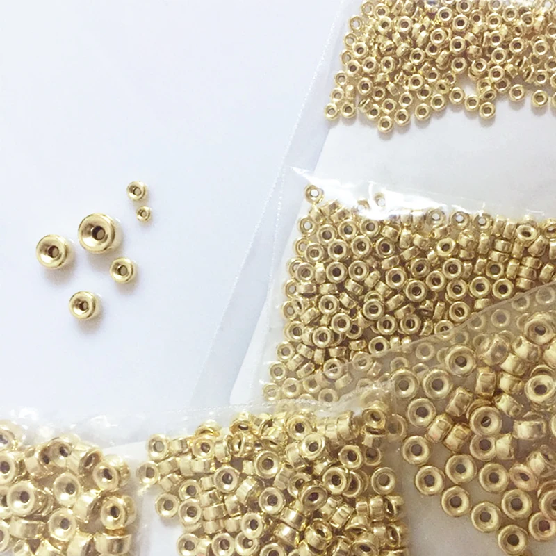

Gold filled round bubble wheel spacer Beads not fade for making jewelry accessories 3-6mm 5pcs