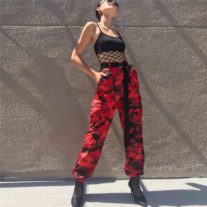 

2021 Autumn and Winter Korean Y2k Women's New Camouflage Tooling Denim Cool Girl Harem Long Pants Women Casual Trousers