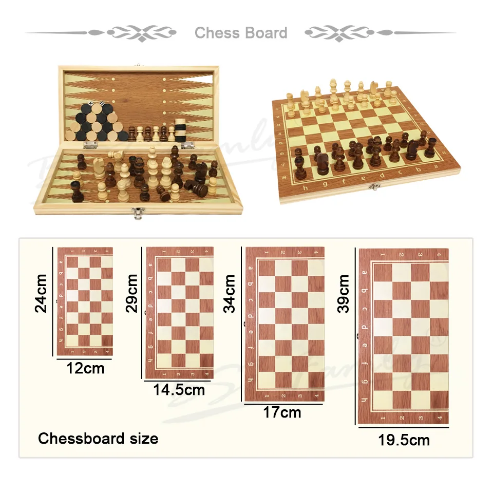 Деревянный Шахматный набор 3 в 1 шахматный для путешествий деревянная шахматная