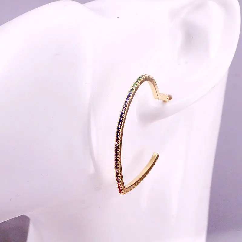 3 пары модные женские серьги серьги-гвоздики в форме сердца из радужного циркония