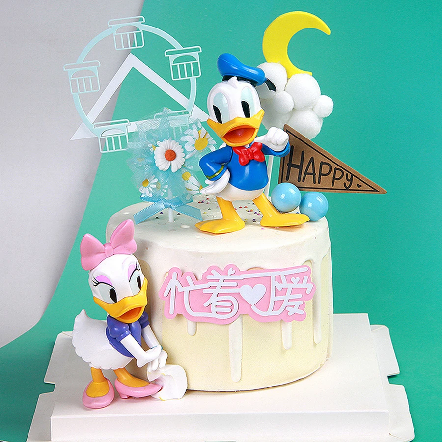 

Disney Donald Duck Daisy Lovers Model Collectors Action Figure Set With Magic Clip Dress Toys For Kid Girl Cake Decor Xmas Gift