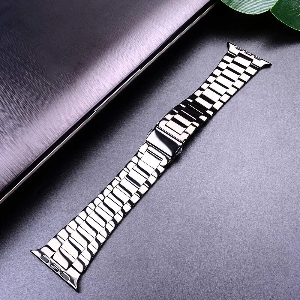Роскошный металлический ремешок для Apple watch band 44 мм 40 42 38 316L браслет из нержавеющей