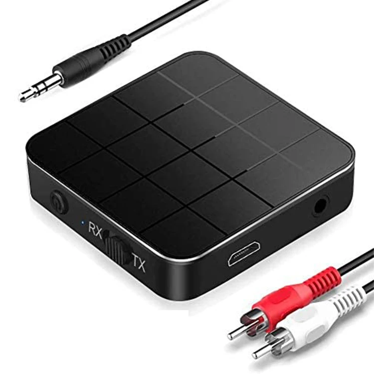 

Bluetooth 5.0 Transmitter Receiver RCA Wireless Adapter Stereo Audio 3.5mm Aux Jack Adapters for TV Car Kit with Control Button