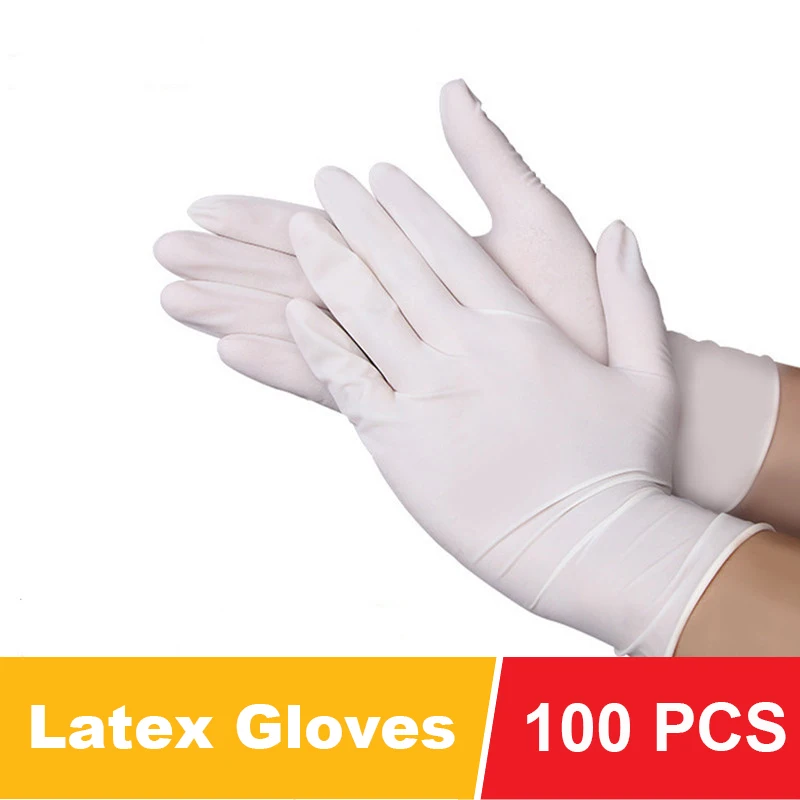 

Одноразовые латексные белые перчатки, без порошка, в коробке 50 пар, размер XS, M, L, резиновые товары для использования в деревенском стиле, для ...