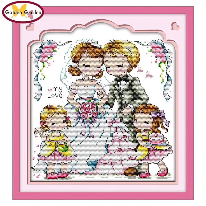 GG Интимная любовь мультфильм Счетный крест JS 11CT14CT DIY комплекты для рукоделия