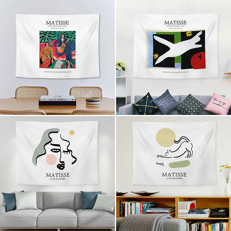

Скандинавский Ins стиль впечатление простой фон ткань для комнаты декоративный гобелен настенный Декор для спальни настенный гобелен худож...