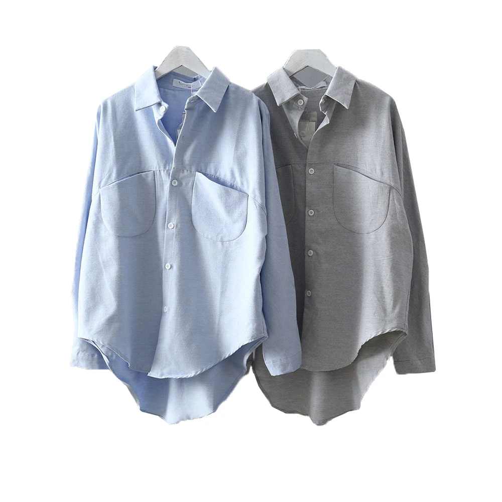 Женская винтажная рубашка на весну и осень женская блузка корейский Топ с