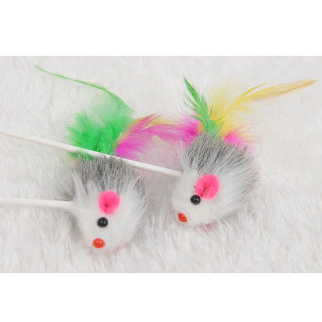 2 шт. кошка игрушка пластиковые кошачьи игрушки перо забавные кошки мышки Форма