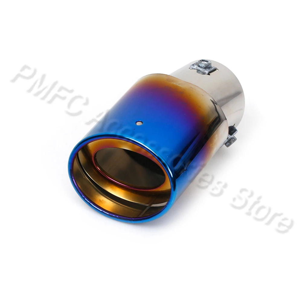 Автомобильная задняя труба PMFC жареная синяя выхлопная из нержавеющей стали