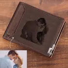Винтаж Для мужчин сделанный на заказ Фото Кошелек персональный подарок на день отца Для мужчин кошельки папа на день рождения муж Юбилей кошелек подарки