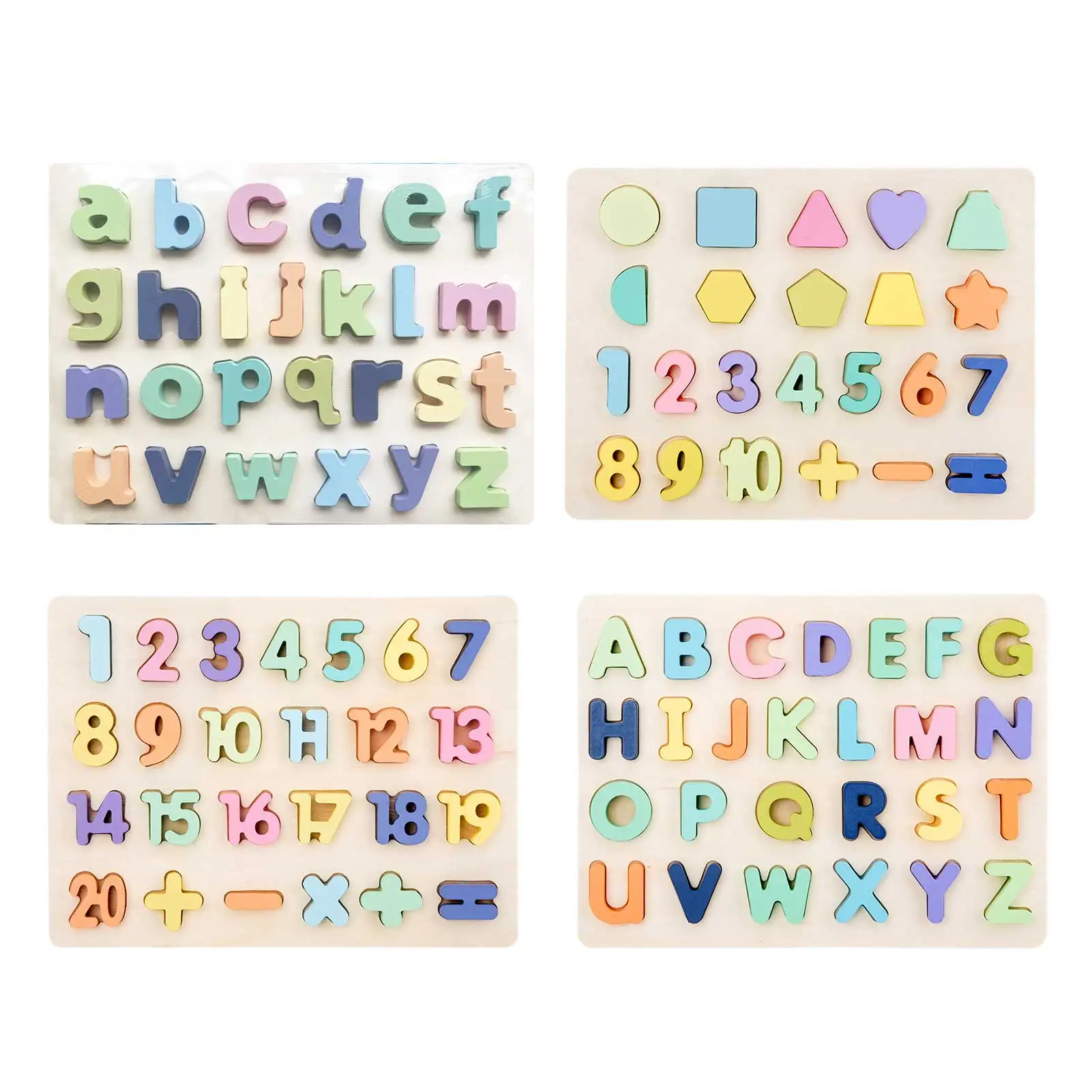 

Kids 3D Wooden Cognitive Jigsaw Safe Early Educational Learning Wooden Shape Alphabet Number Puzzle Preschool Educational Toys