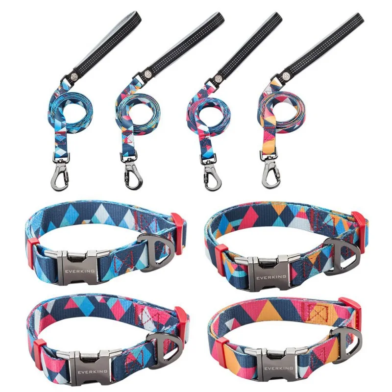 Nylon Pet Dog Collar and Leash Set Puppy dog For Chihuahua Pug Bulldog Travel Walking Accessories | Дом и сад