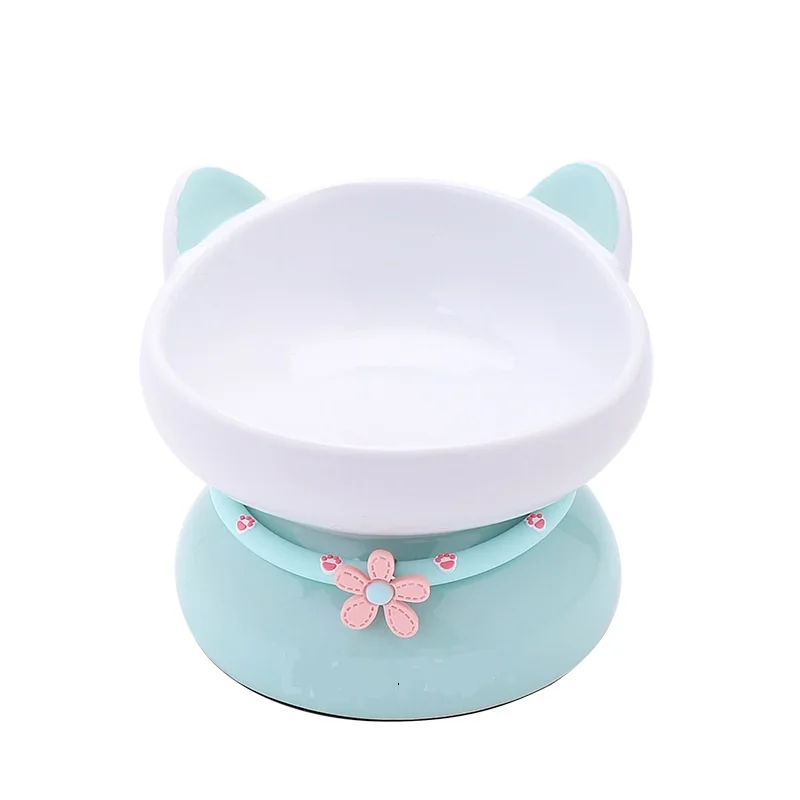 

Exquisite and Lovely Makaron Color High Foot Anti Slip Protection Cervical Spine Anti Black Chin Ceramic Cat Dog Pet Tableware