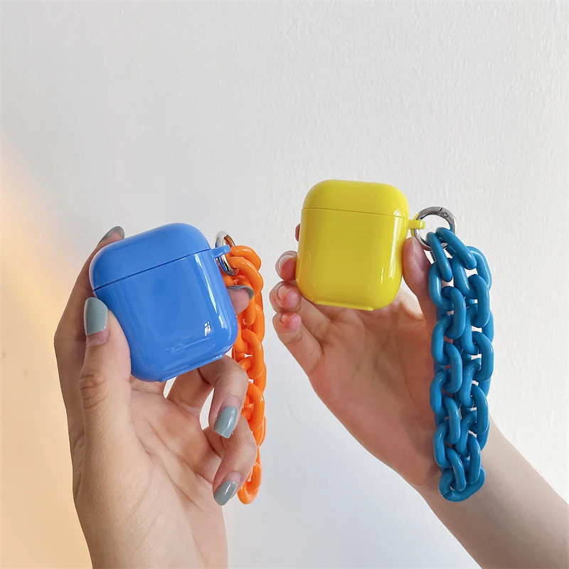 

Candy Contrasting Chain AirPods Pro Earphone Case Cover AirPods 2 3 AirPods Wireless Bluetooth Earphone Fall Protection Cover