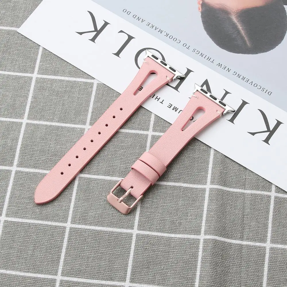 Ремешок из натуральной кожи для Apple Watch Band кожаный сменный Браслет Iwatch 38 мм 44 40 42