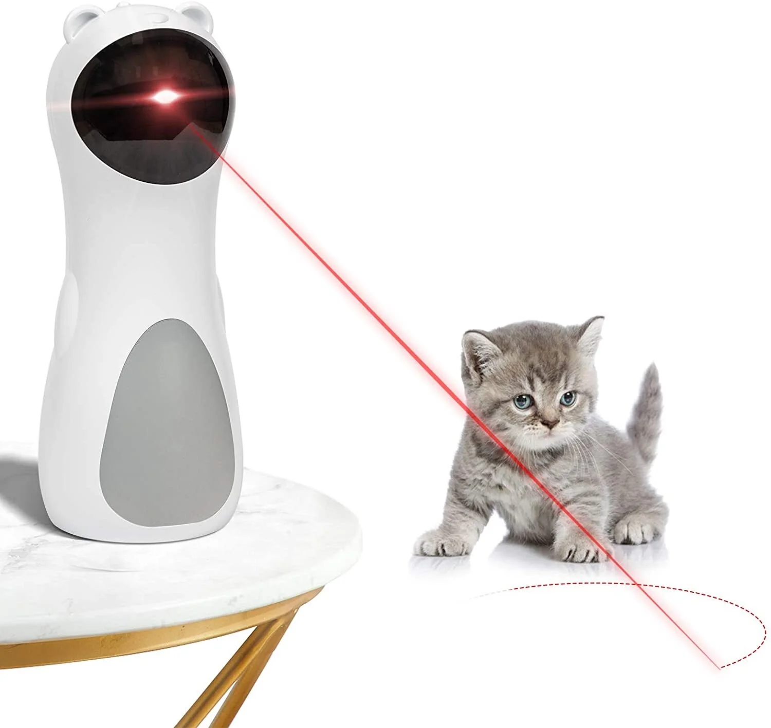

for ZUIDID Cat Laser Toy Automatic, Interactive Laser Pointer Cat Toy for Indoor Cats Kittens Dogs-USB Charging/Battery