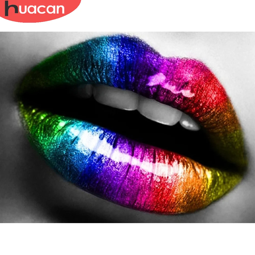 

HUACAN DIY Алмазная картина 5D глаз губы полная квадратная Вышивка Портрет ручной работы Домашний Декор алмазное искусство