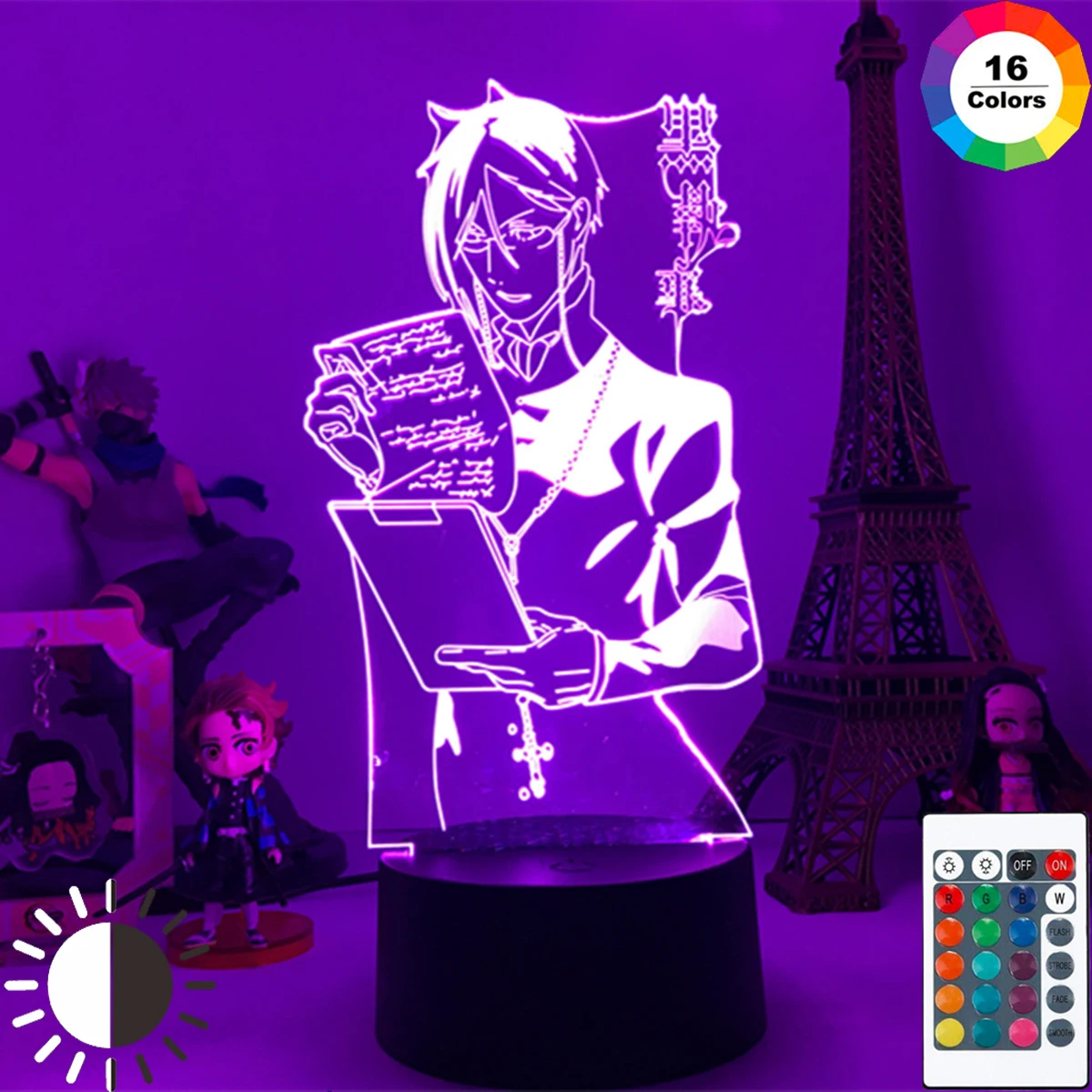 

Anime Light Black Butler Led Night Light for Bedroom Decoration Colorful Anime Gift 3d Table Lamp Black Butler Toy Model Statue