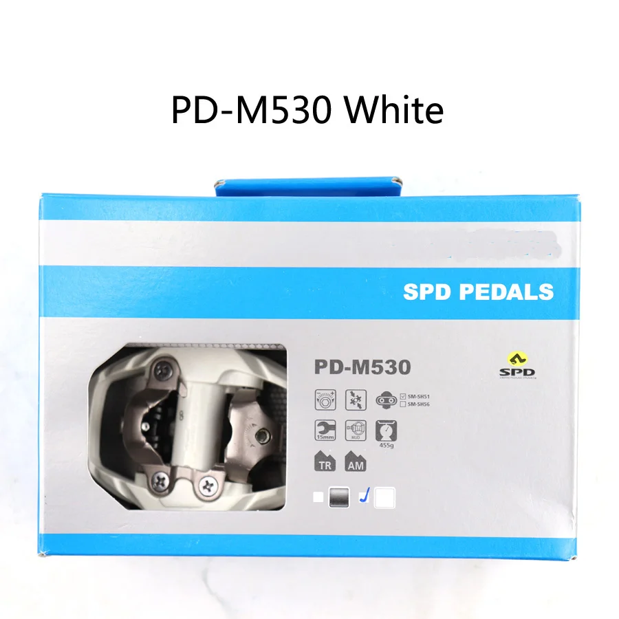 SHIMANO PD-M530 педаль SPD MTB Трейл без клипса педали с бутсами оригинальная коробка черный белый включает SM-SH51 Запчасти для горного велосипеда