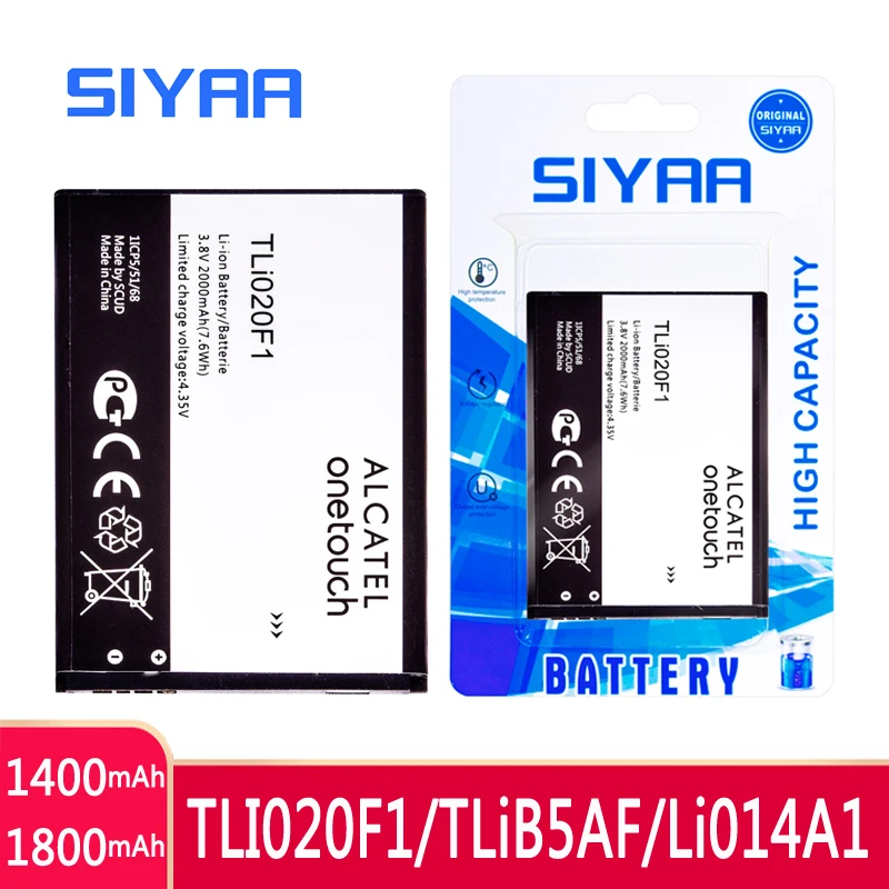 Аккумулятор для телефона SIYAA TLI020F1 TLiB5AF Li014A1 TCL J720T J726T Alcatel One Touch Pop2 5042D C7 C5 7040 OT 5036D 5037