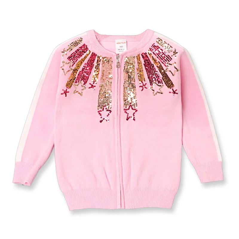 Модный свитер кардиган для девочек тонкие свитера весна осень Детская вязаная