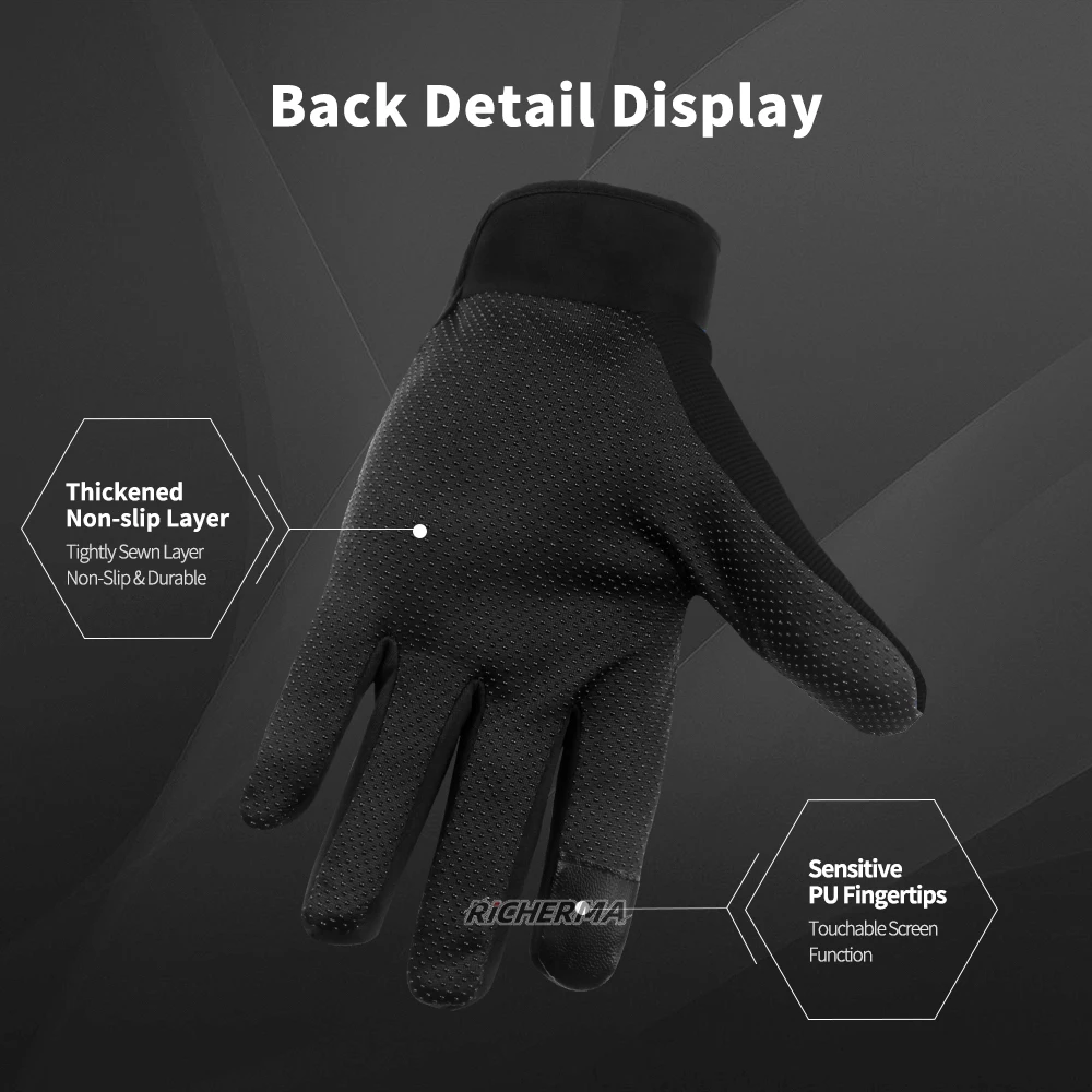 Летние черные мотоциклетные перчатки с закрытыми пальцами для мотокросса