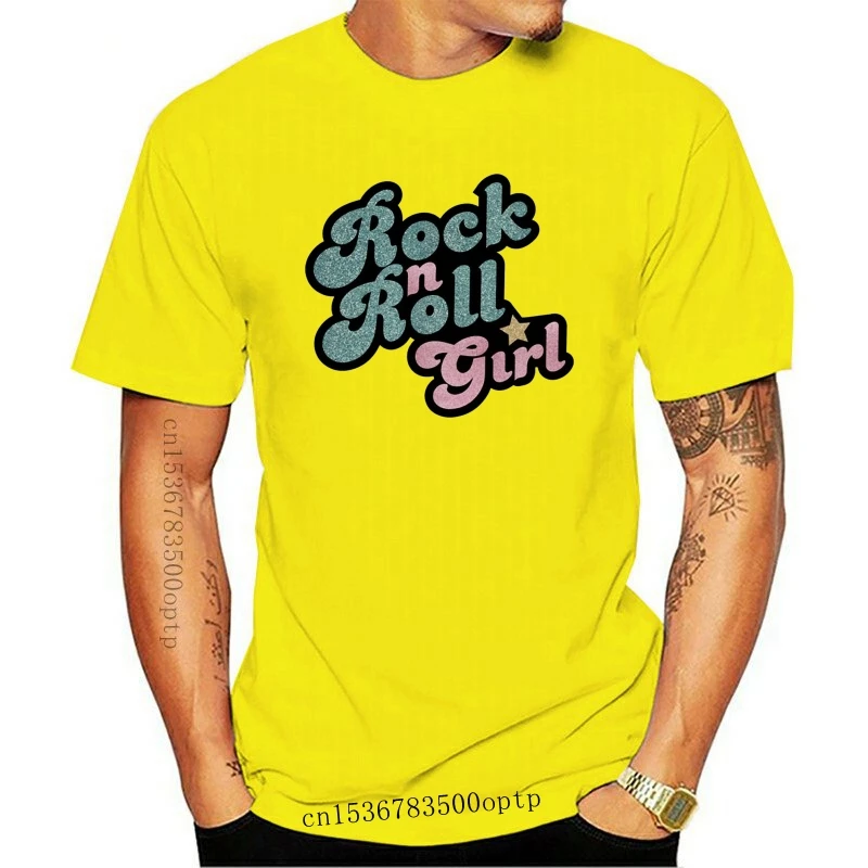 

Men Short sleeve tshirt Rock n Roll Girl Unisex T Shirt Women t-shirt