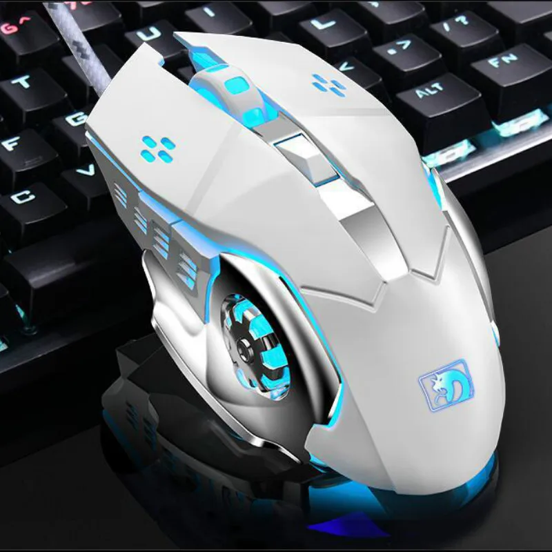 Профессиональная Проводная игровая мышь 2500 DPI дышащая подсветка светодиодная