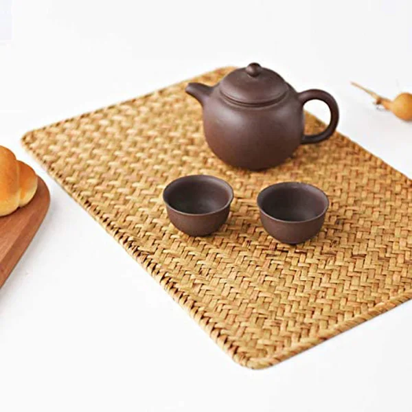 Pack of 8 Natural Seagrass Place Mat 17.7 x 11.8inch Hand-Woven Rectangular Placemats Home Holiday Table Decoration | Дом и сад