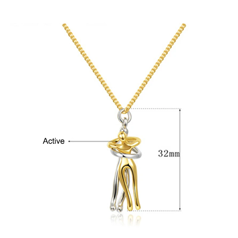 

Hot Love Style Hug Necklace Unisex Men Women Couple Necklace with Pendant MVI-ing