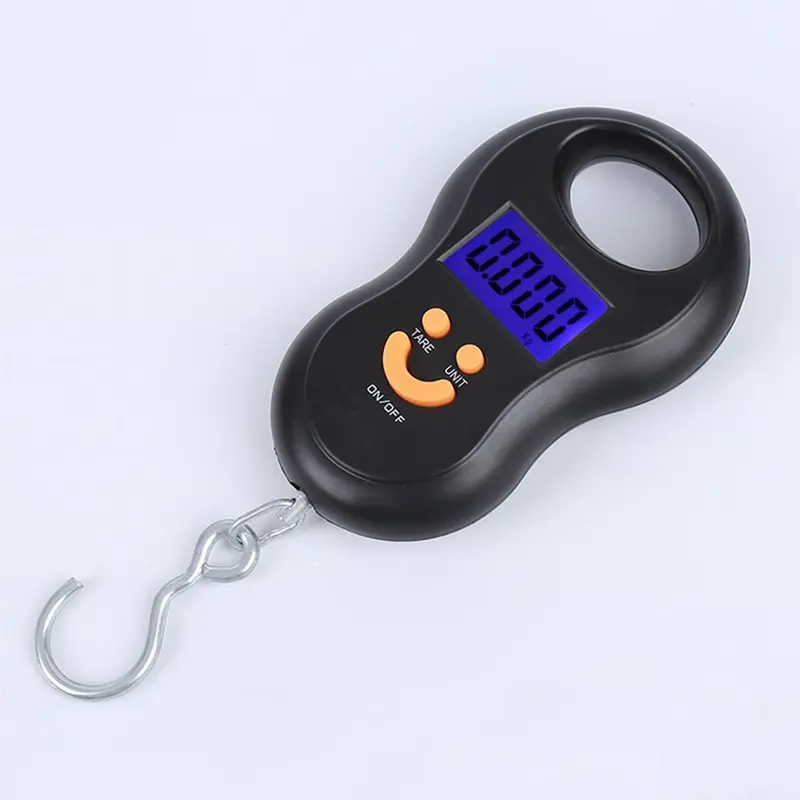 

Digital Luggage Scale With Comfortable Handle Hook 110lb/50kg For Fishing Luggage Steelyard Hanging Electronic Scale