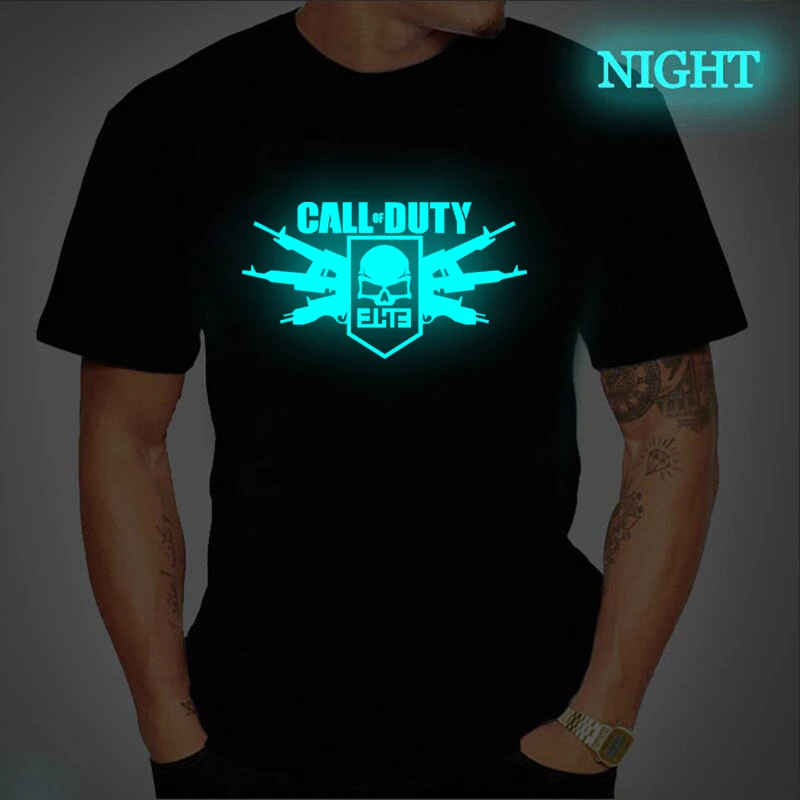 Мужские топы Call Of Duty Мужская одежда светящаяся футболка в стиле хип-хоп летняя