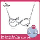 EUDORA 925 стерлингового серебра кошка простая личность ожерелья милые животные Сердце Кошка ключицы ожерелья цепи модные женские украшения
