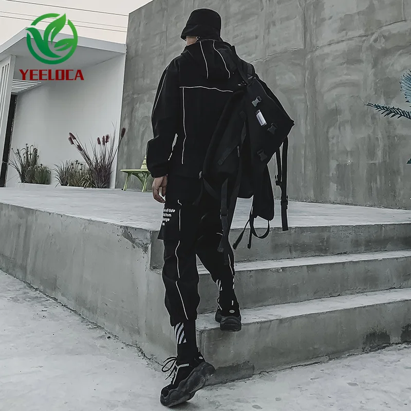 Осенне-зимняя утепленная толстовка с капюшоном сиамский комплект 3м Reflective Для мужчин, комплект спортивной одежды, оригинальные туфли в стиле хип-хоп, штаны+ футболка