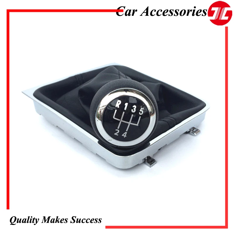 Автомобиль 5 скоростей Ручка переключения передач с кожаными ботинками для VW Passat