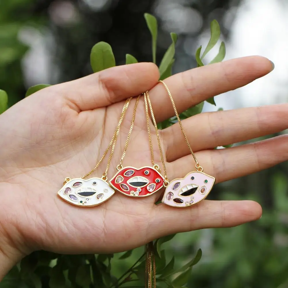 Красочные бабочки камень Мода CZ микро магазин ювелирных изделий Подвеска губы