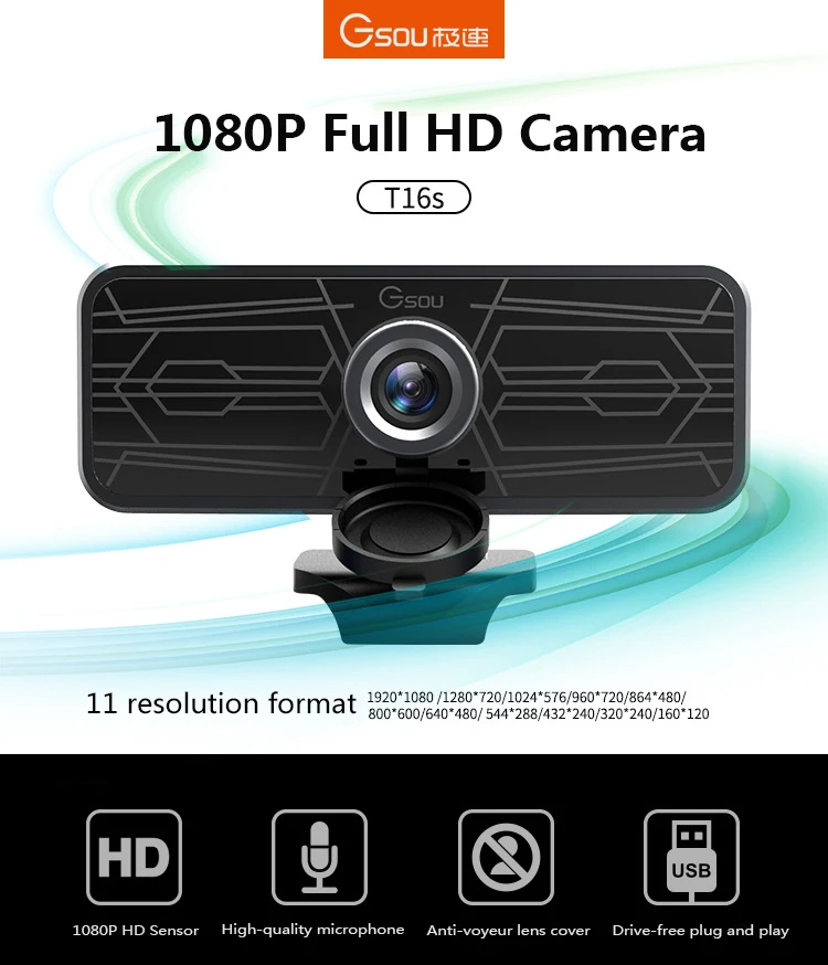 Веб-камера HD 2 0 P с микрофоном 1080 градусов USB | Компьютеры и офис