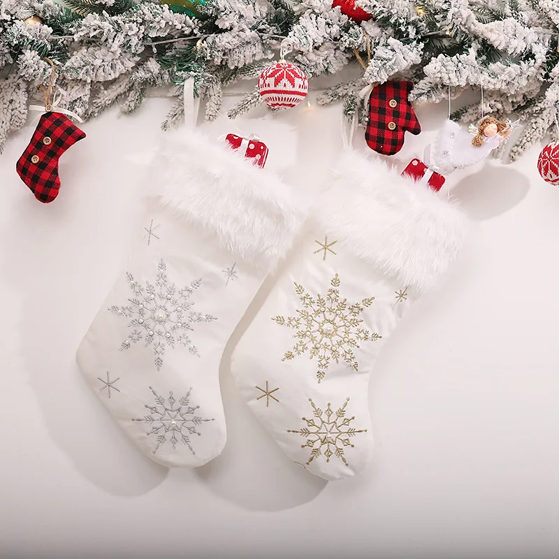

Украшения для новогодних и рождественских носков, подвесные маленькие сапожки для детей, подарок на Новый год, мешок для конфет, украшения д...