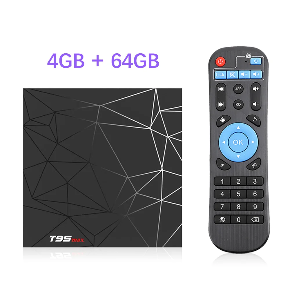 4G 64G T95 max Android tv Box 9,0 4 Гб ОЗУ 64 Гб ПЗУ Allwinner H6 USD3.0 6K HDR 2,4 ГГц Wifi 16 ГБ 32 ГБ Поддержка Google плеер Youtube комплект - Цвет: 4G 64G
