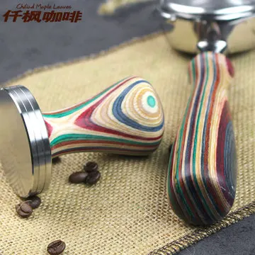 

coffee Tamper 51mm Espresso Coffee Espresso Tamper 51mm Coffee Mat with Colorful Wooden Handle